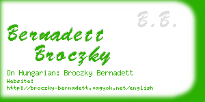 bernadett broczky business card